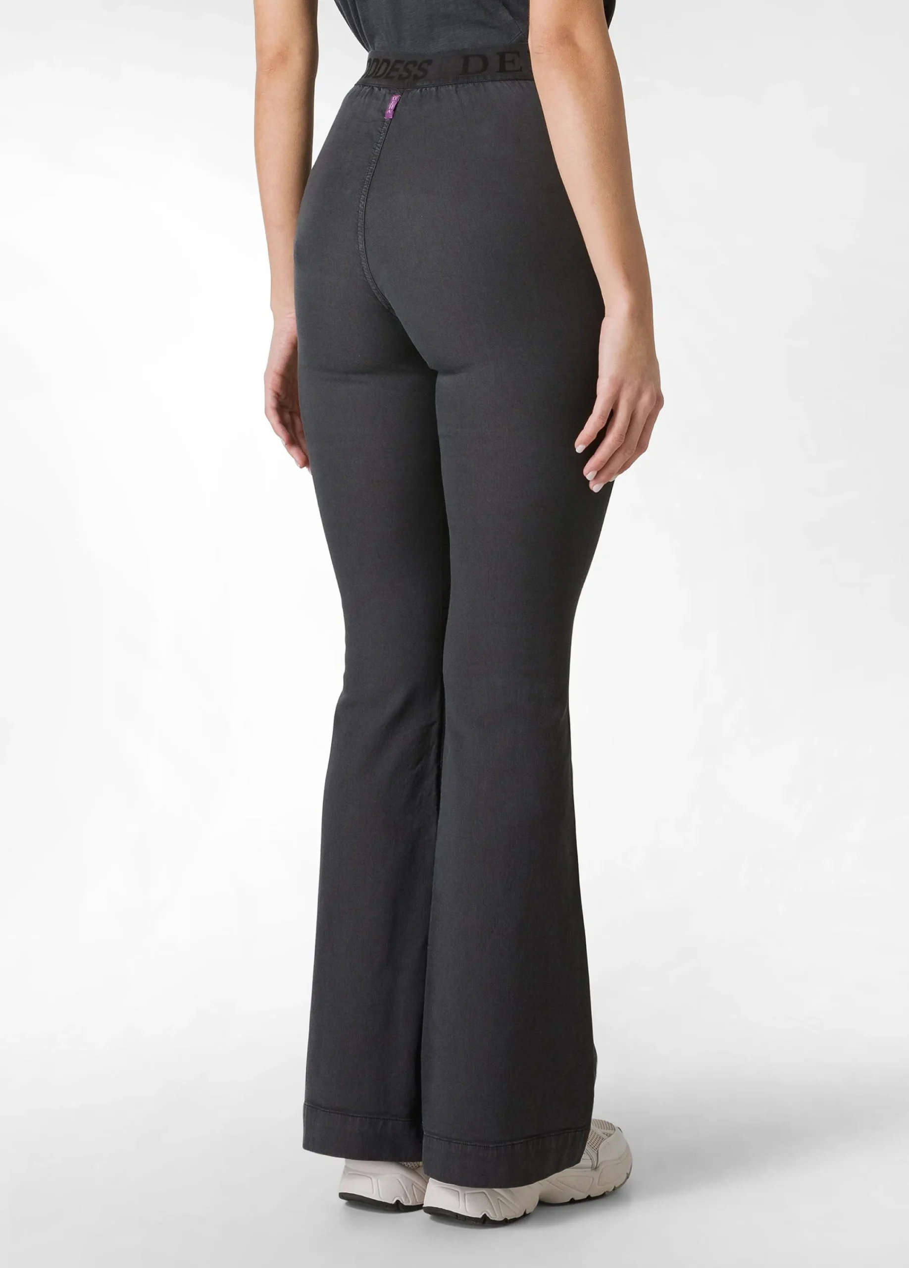 Sale Pantalone Svasato In Gabardine Vintage Nero Donna Pantaloni