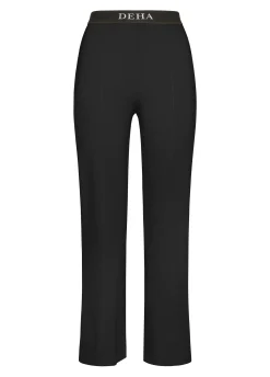 Online Pantalone Svasato Punto Milano Nero Donna Pantaloni