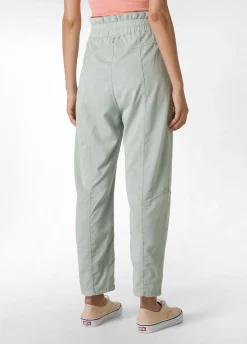 Best Pantalone Vita Alta In Gabardine Vintage Verde Donna Pantaloni