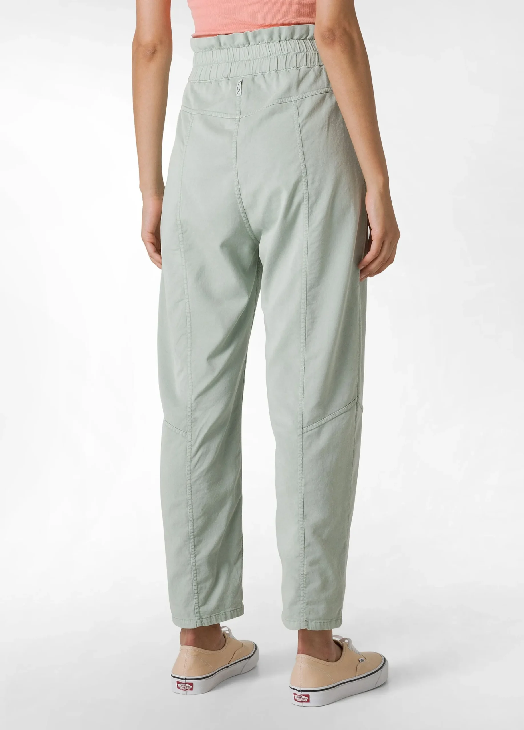 Best Pantalone Vita Alta In Gabardine Vintage Verde Donna Pantaloni