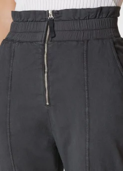 Flash Sale Pantalone Vita Alta In Gabardine Vintage Nero Donna Pantaloni