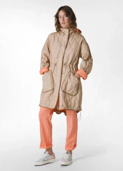 Shop Parka Trapuntato Beige Donna Giacche E Giubbotti