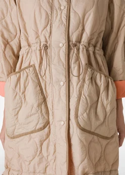 Shop Parka Trapuntato Beige Donna Giacche E Giubbotti