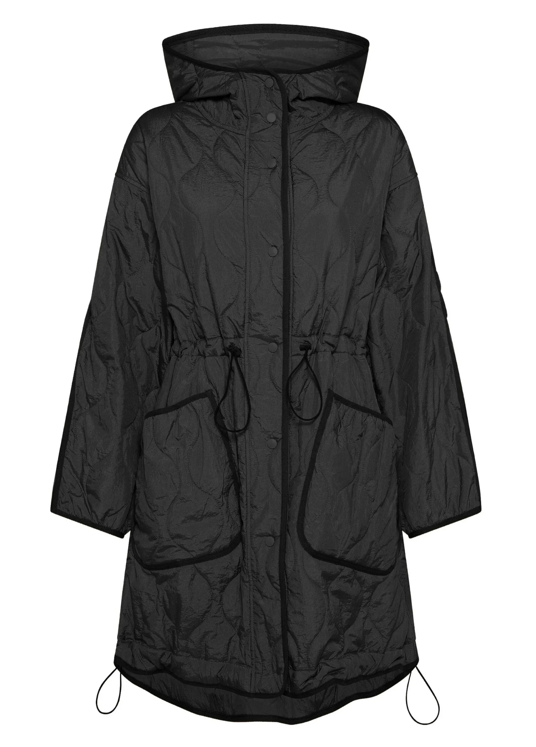 Fashion Parka Trapuntato Nero Donna Giacche E Giubbotti