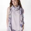 Shop Pashmina In Mussola Stampata Viola Donna Accessori
