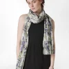 Shop Pashmina In Mussola Stampata Viola Donna Accessori