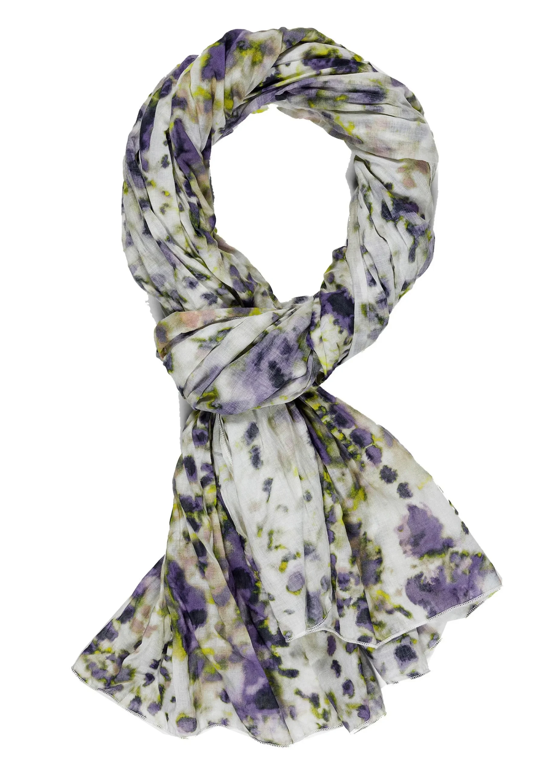 Shop Pashmina In Mussola Stampata Viola Donna Accessori