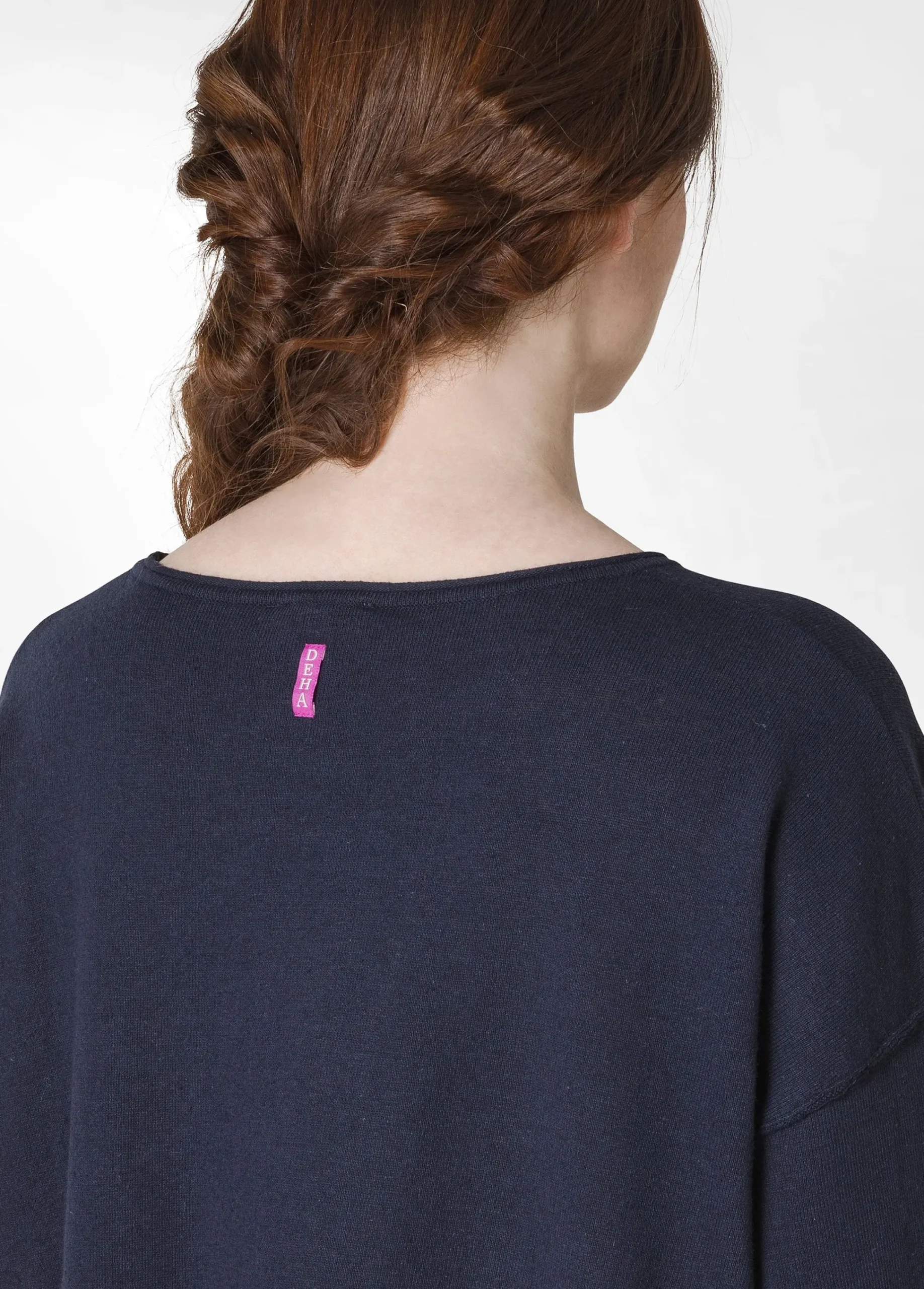 Shop Pullover Ampio In Lino Blu Donna Felpe & Maglieria