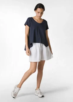Fashion Shorts In Misto Lino E Lyocell Bianco Donna Bermuda