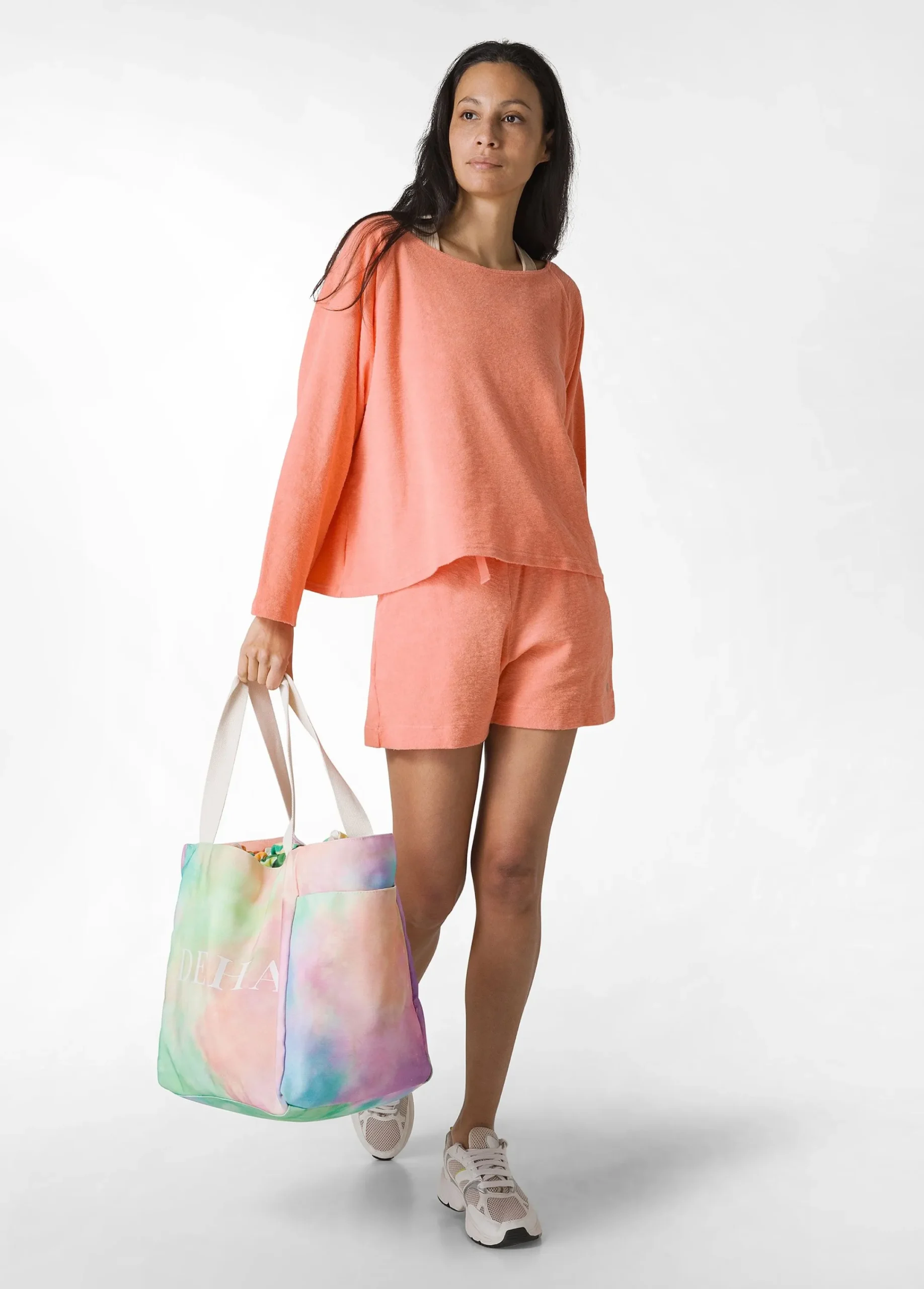 Clearance Shorts In Spugna Arancio Donna Pantaloncini Sportivi