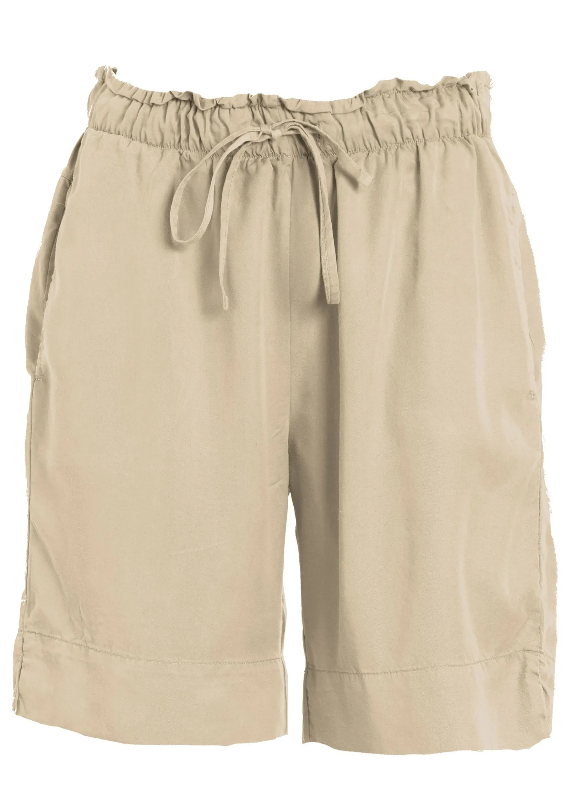 Best Shorts In Twill Tencel Beige Donna Bermuda