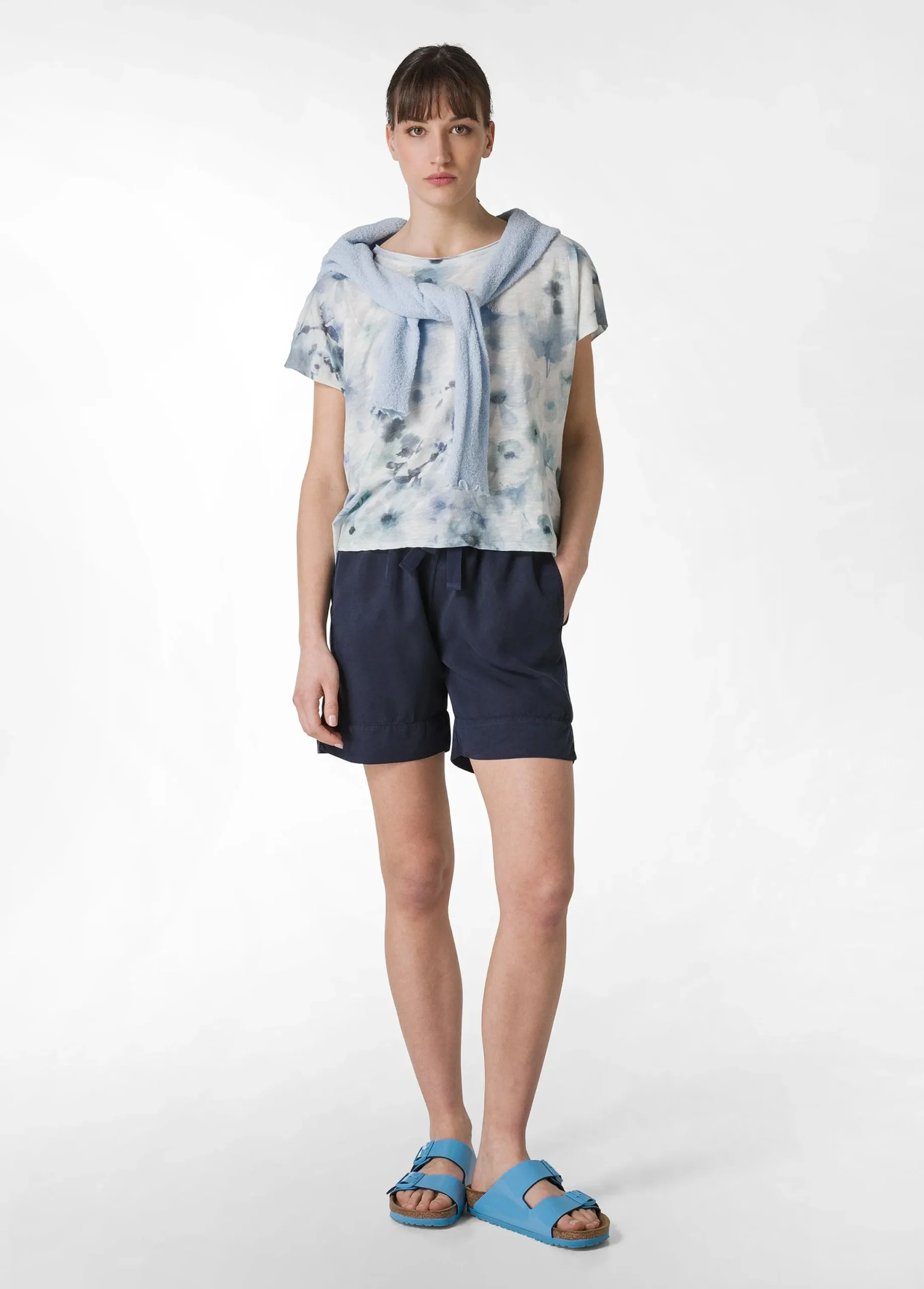 Store Shorts In Twill Tencel Blu Donna Bermuda