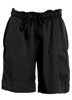 Sale Shorts In Twill Tencel Nero Donna Bermuda