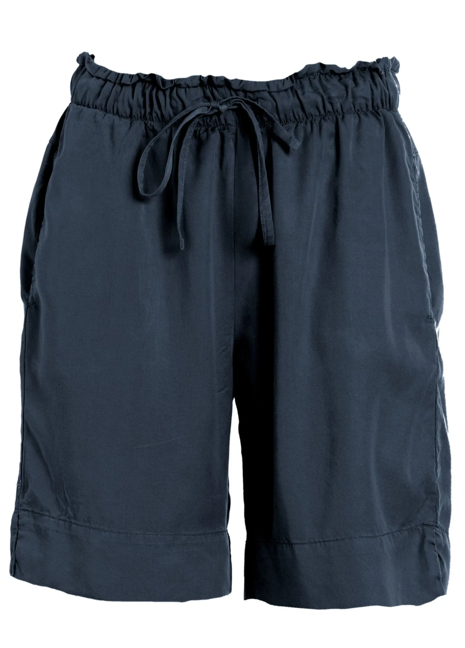 Outlet Shorts In Viscosa Crepe Blu Donna Bermuda
