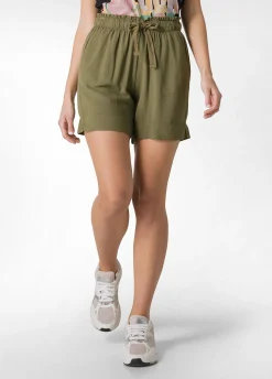 Best Sale Shorts In Viscosa Crepe Verde Donna Bermuda
