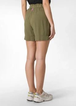 Best Sale Shorts In Viscosa Crepe Verde Donna Bermuda