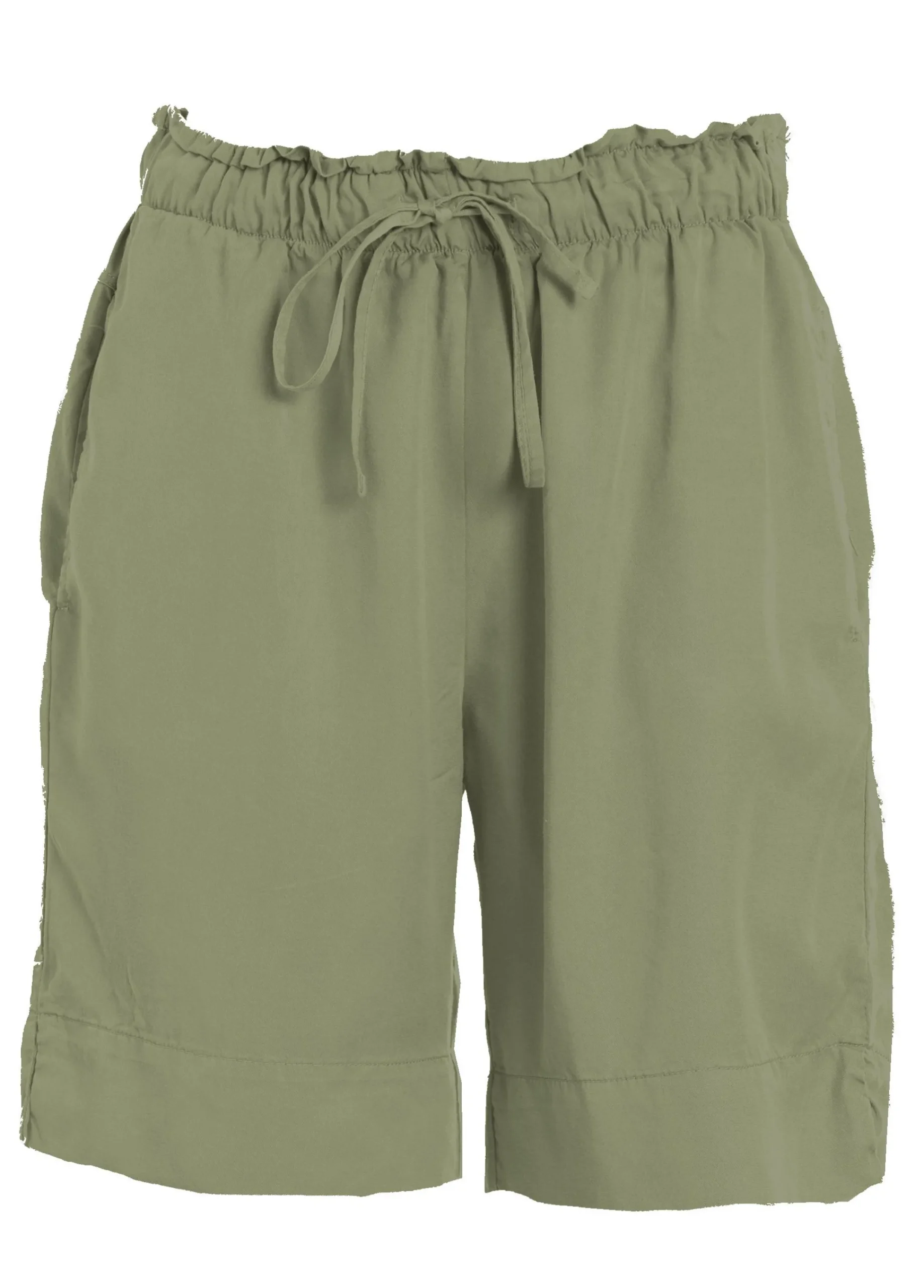 Best Sale Shorts In Viscosa Crepe Verde Donna Bermuda