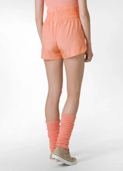 Clearance Shorts Vita Alta In Nylon Arancio Donna Pantaloncini Sportivi