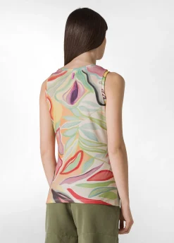 Clearance Top Arricciato Stampato Verde Donna Top & T-Shirts