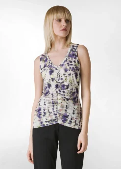 Shop Top Arricciato Stampato Viola Donna Top & T-Shirts