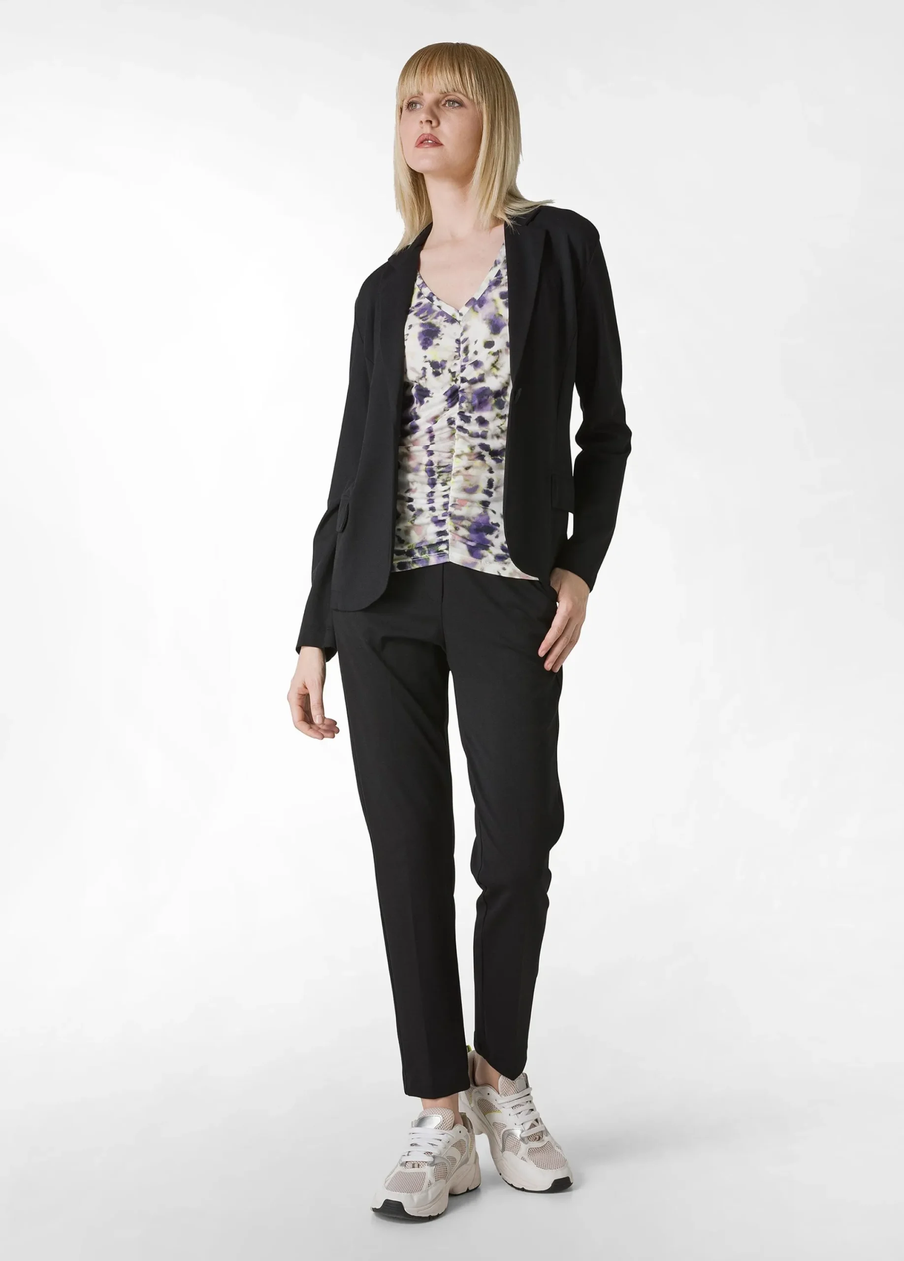 Shop Top Arricciato Stampato Viola Donna Top & T-Shirts