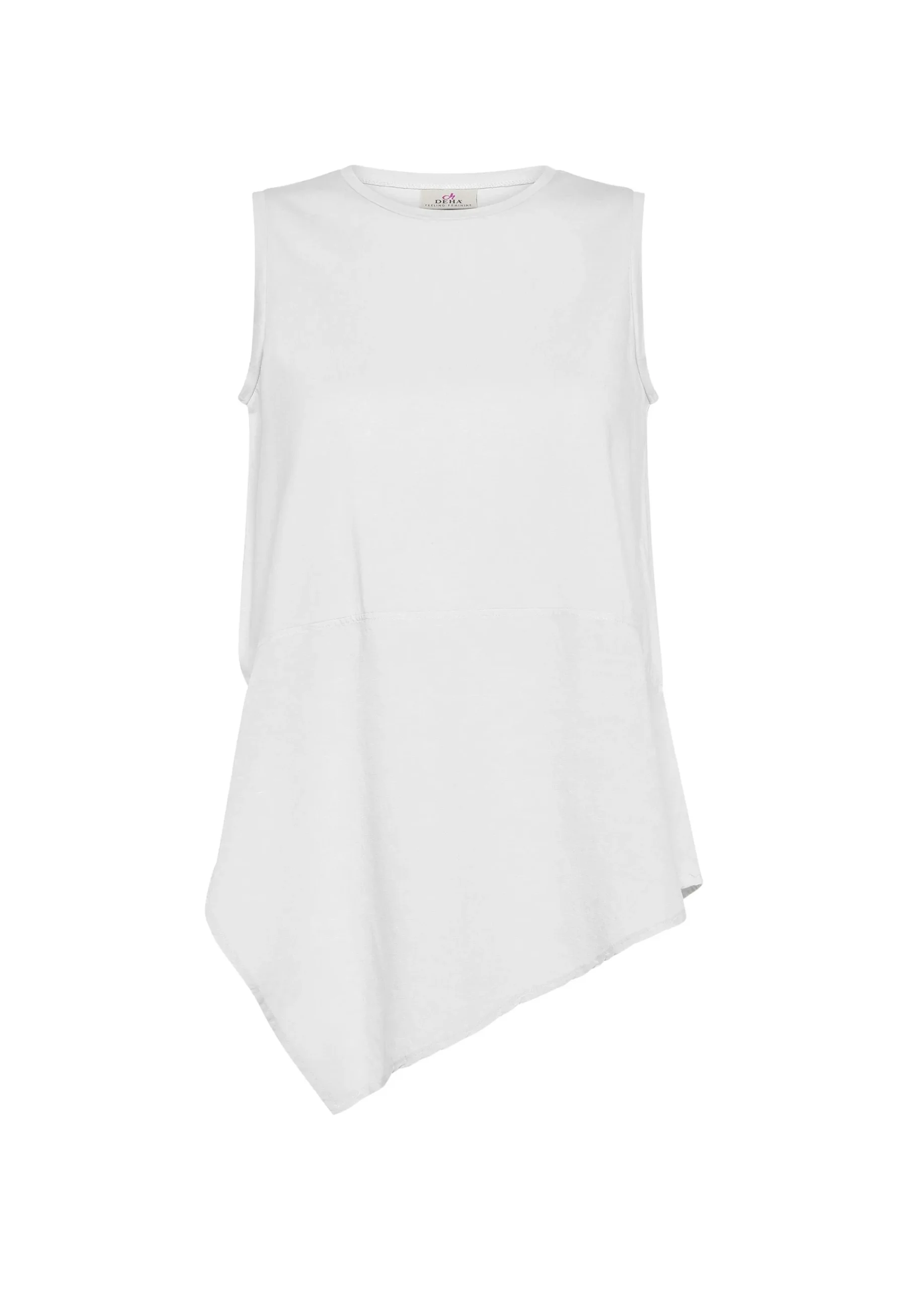 Store Top Asimmetrico Con Inserti In Lino Bianco Donna Top & T-Shirts