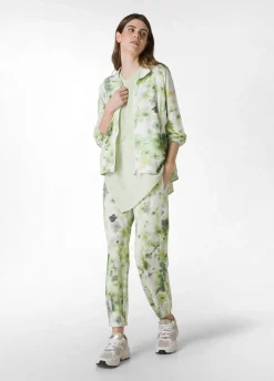 Discount Top Asimmetrico Con Inserti In Lino Verde Donna Top & T-Shirts