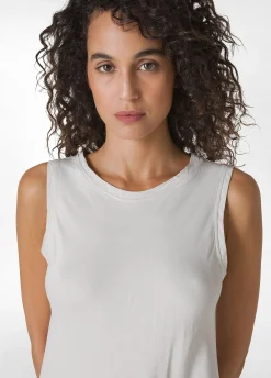 New Top Asimmetrico In Raso Grigio Donna Top & T-Shirts