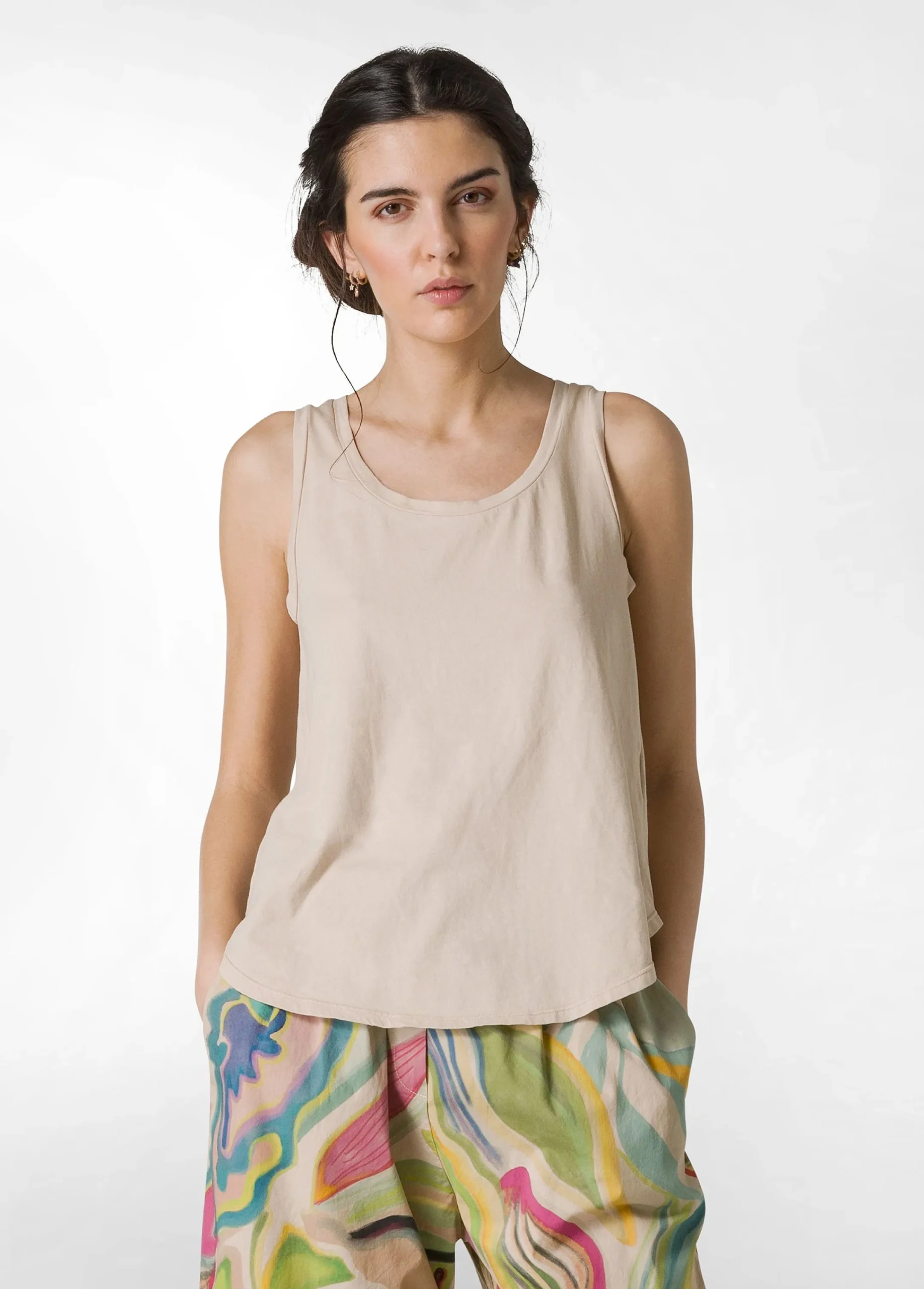 Discount Top Comfort In Jersey Beige Donna Top & T-Shirts