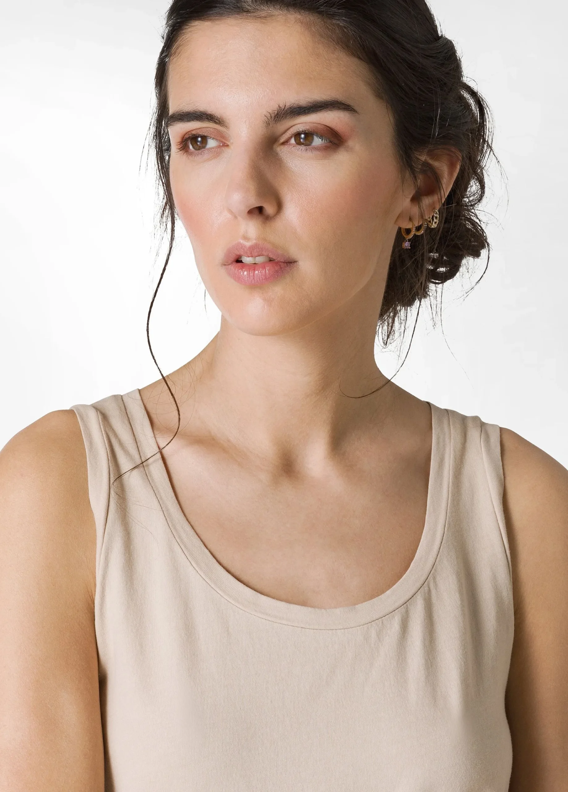 Discount Top Comfort In Jersey Beige Donna Top & T-Shirts