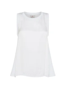 Clearance Top Con Inserti In Raso Bianco Donna Top & T-Shirts
