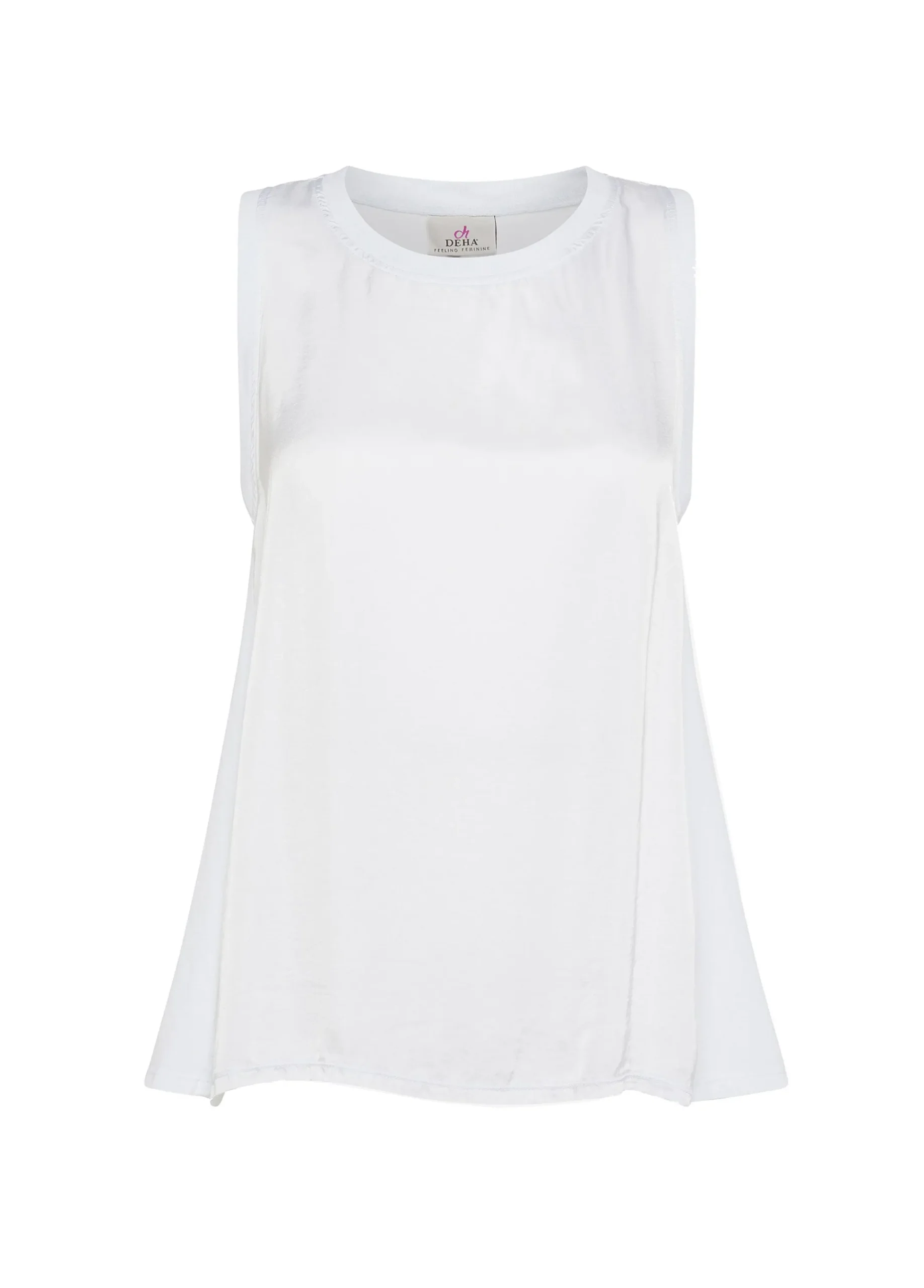 Clearance Top Con Inserti In Raso Bianco Donna Top & T-Shirts
