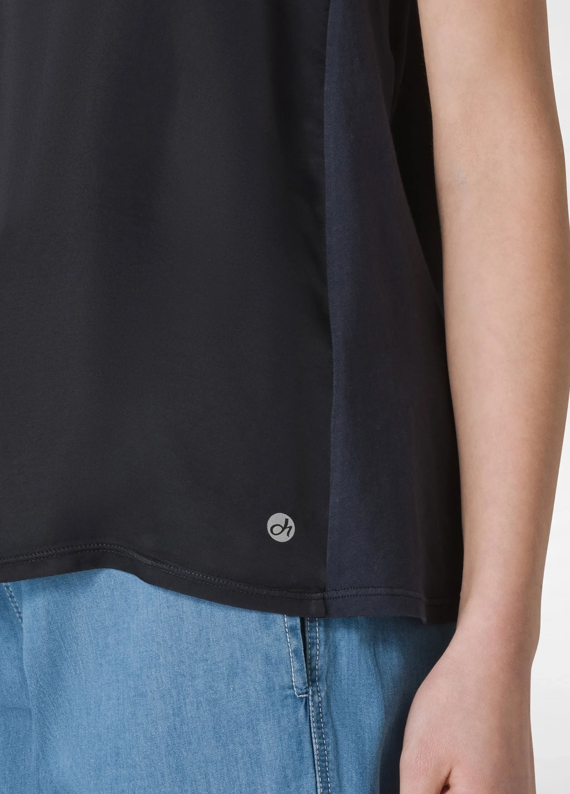 Shop Top Con Inserti In Raso Blu Donna Top & T-Shirts