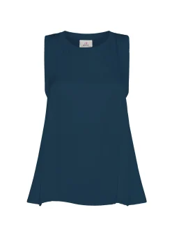 Shop Top Con Inserti In Raso Blu Donna Top & T-Shirts