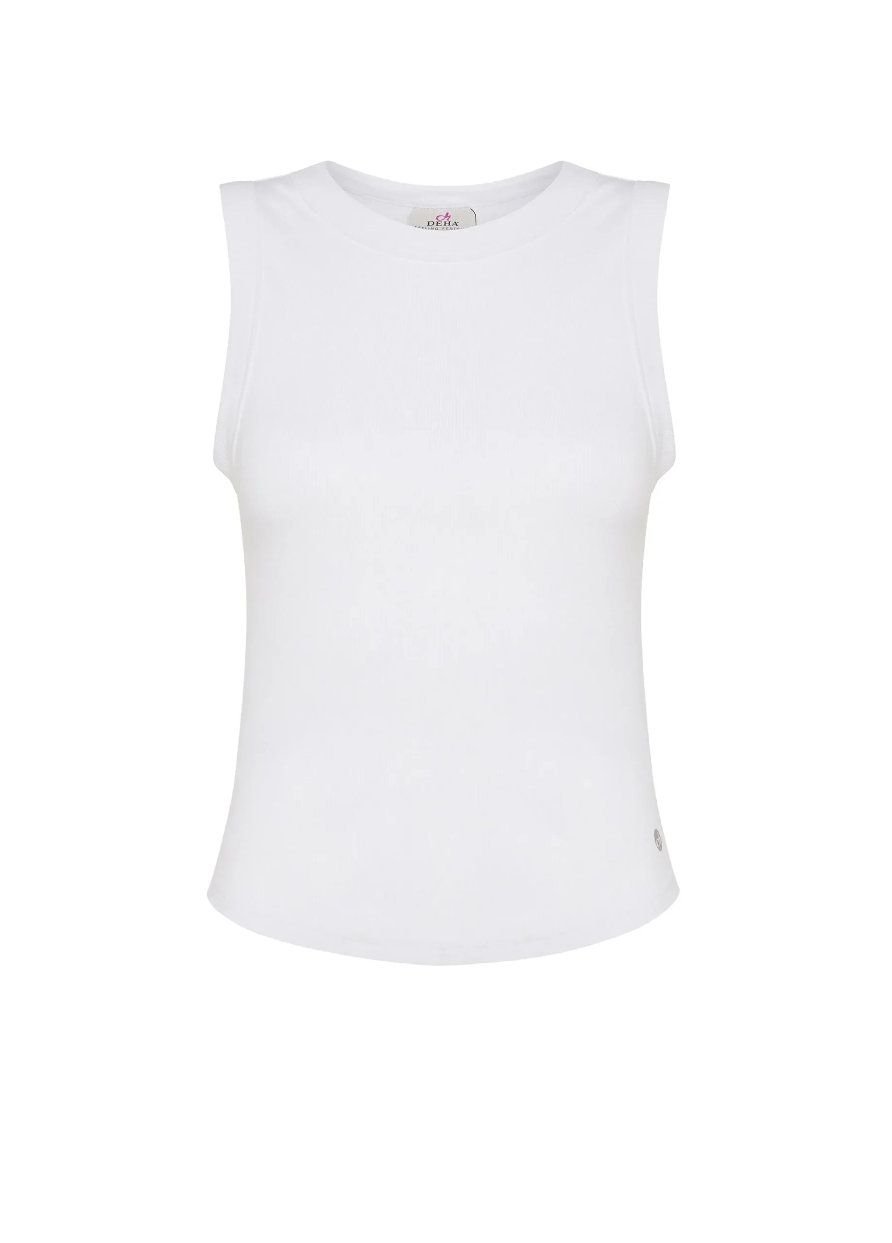 Clearance Top In Costina Effetto Vintage Bianco Donna Top & T-Shirts