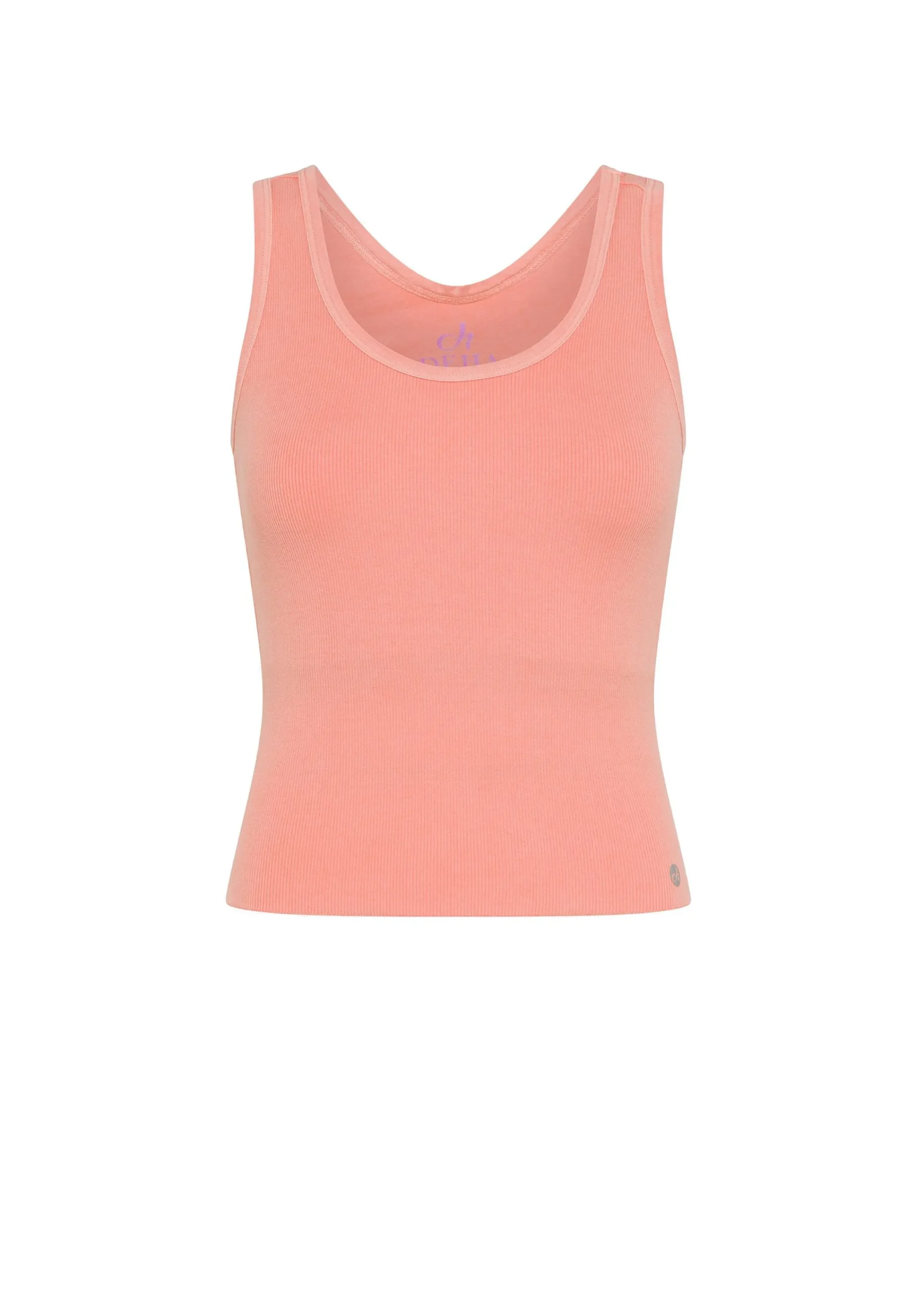Shop Top In Costina Effetto Vintage Arancio Donna Top & T-Shirts