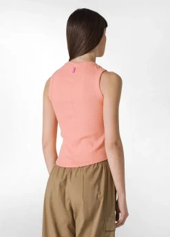 Best Sale Top In Costina Effetto Vintage Arancio Donna Top & T-Shirts