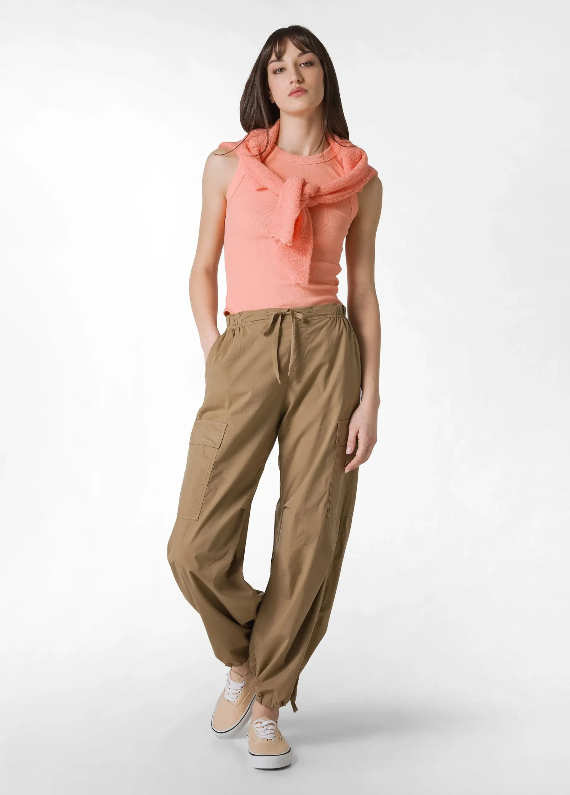 Best Sale Top In Costina Effetto Vintage Arancio Donna Top & T-Shirts