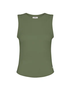 Discount Top In Costina Effetto Vintage Verde Donna Canotte E Reggiseni Sportivi