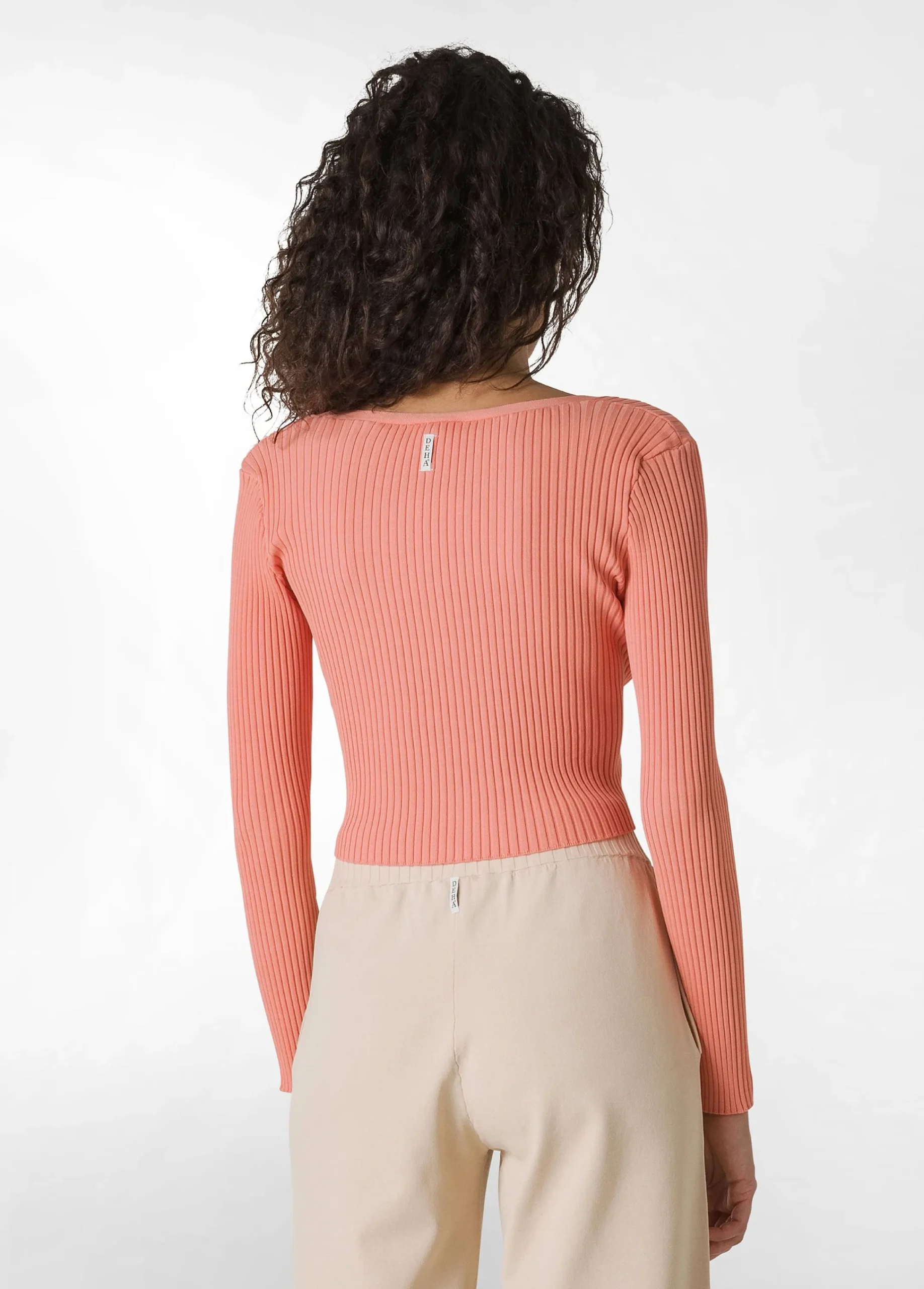 Outlet Top Incrociato In Maglia Di Rayon Arancio Donna Top & T-Shirts