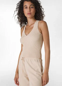 Sale Top In Maglia Di Rayon Beige Donna Top & T-Shirts