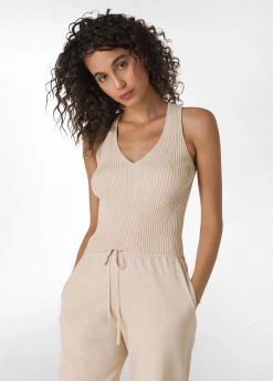 Sale Top In Maglia Di Rayon Beige Donna Top & T-Shirts