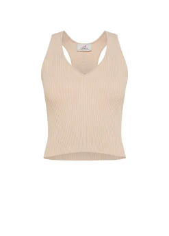 Sale Top In Maglia Di Rayon Beige Donna Top & T-Shirts
