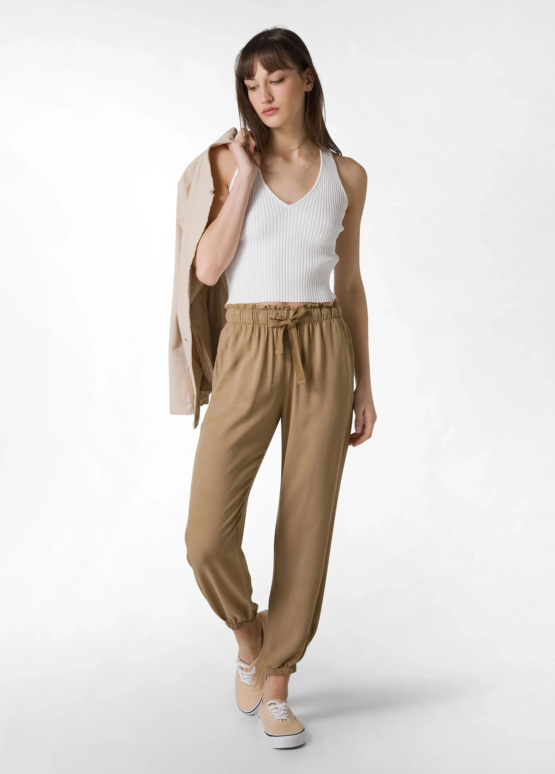 Fashion Top In Maglia Di Rayon Bianco Donna Felpe & Maglieria