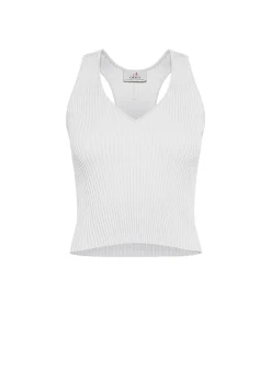 Fashion Top In Maglia Di Rayon Bianco Donna Felpe & Maglieria