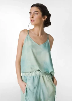 Store Top In Twill Effetto Batik Verde Donna Top & T-Shirts