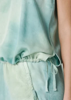 Store Top In Twill Effetto Batik Verde Donna Top & T-Shirts
