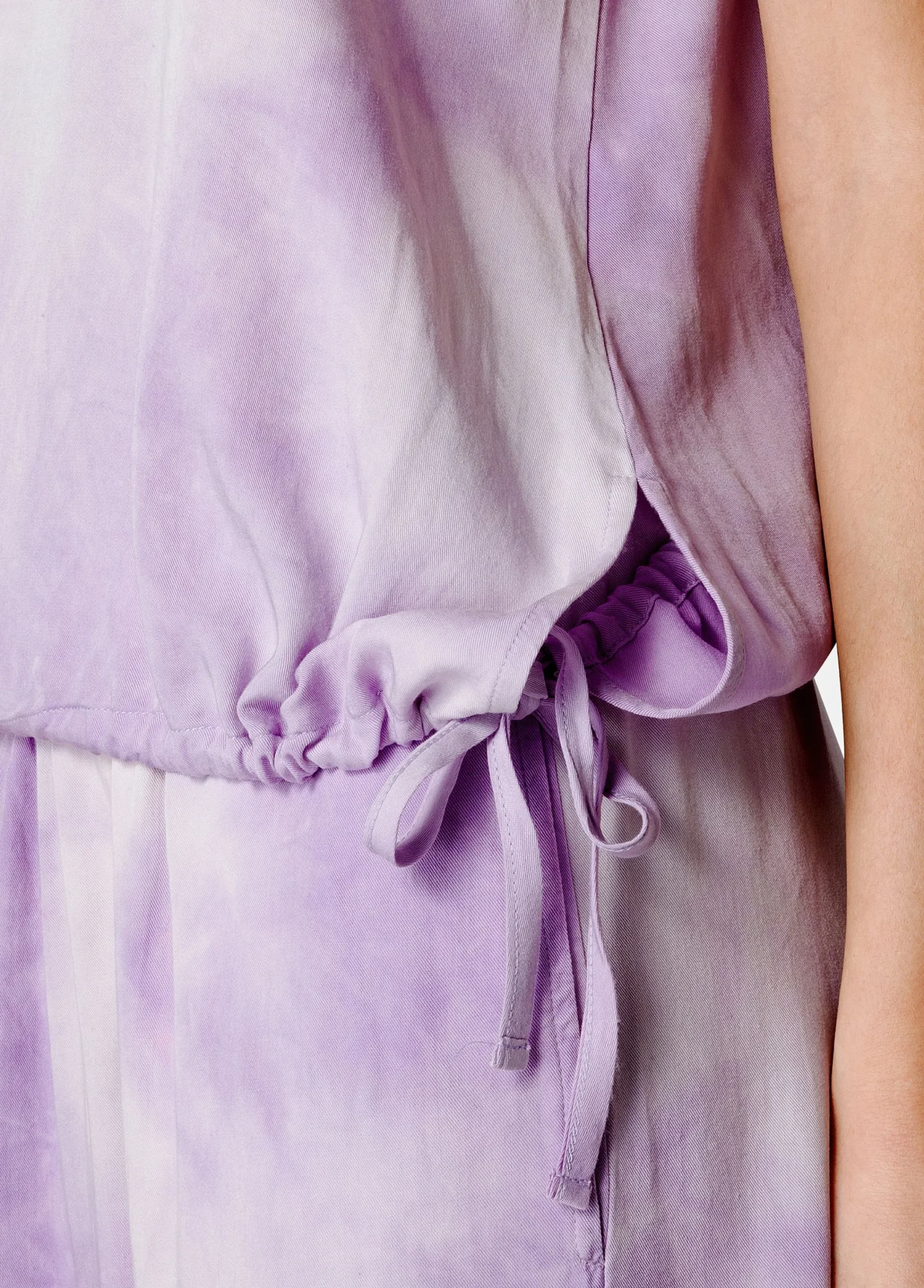 Fashion Top In Twill Effetto Batik Viola Donna Top & T-Shirts