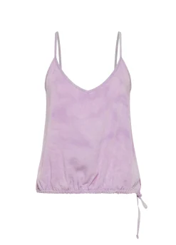 Fashion Top In Twill Effetto Batik Viola Donna Top & T-Shirts