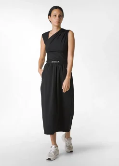 Cheap Top Scollo Asimmetrico In Microfibra Nero Donna Top & T-Shirts